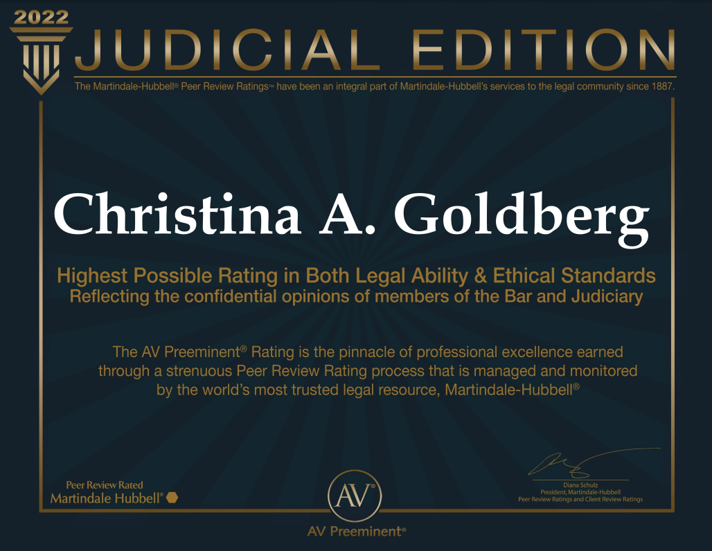 Christina A Goldberg Judicial Edition
