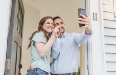 Couple taking a selfie